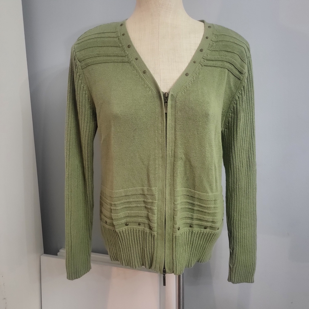 Olive Green Women's Cardigan Sweater
